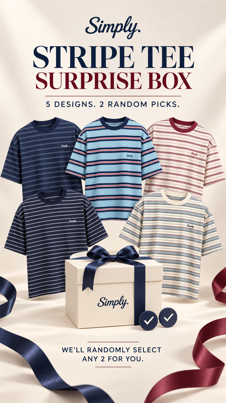 Simply. Surprise Box — 2 Oversize Stripe Tees