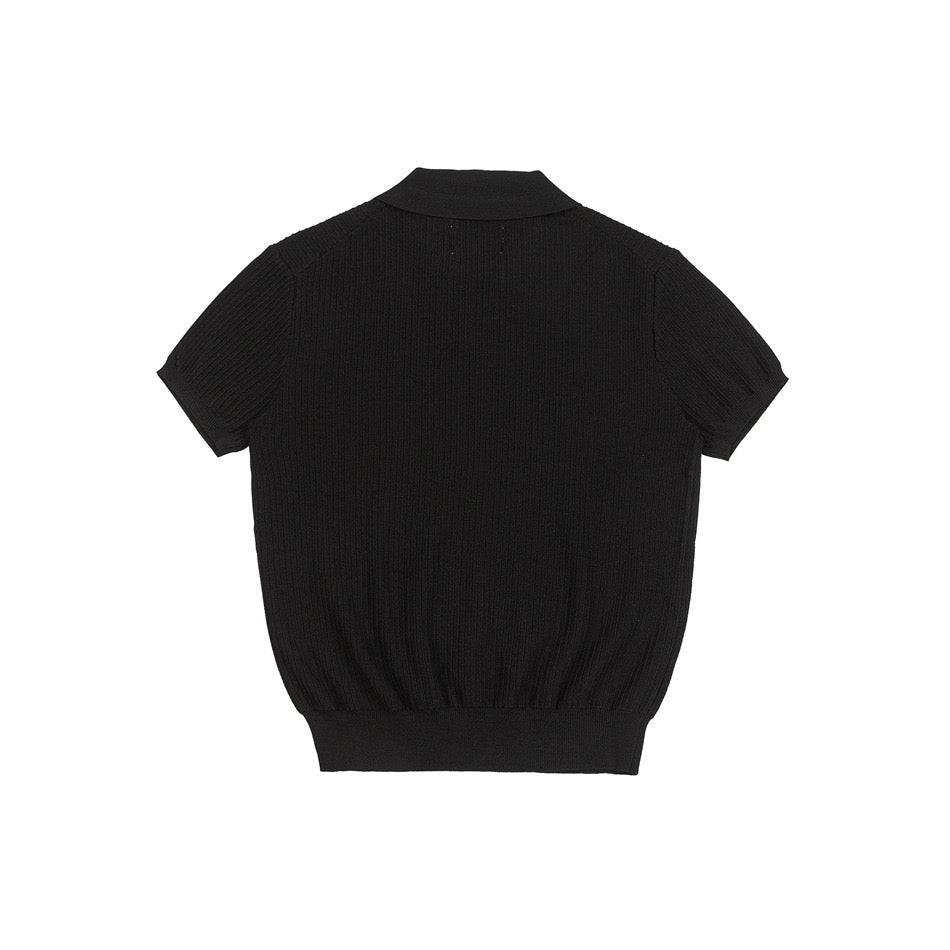 Unisex Machine Washable Knitted Open Collar Polo - Simply