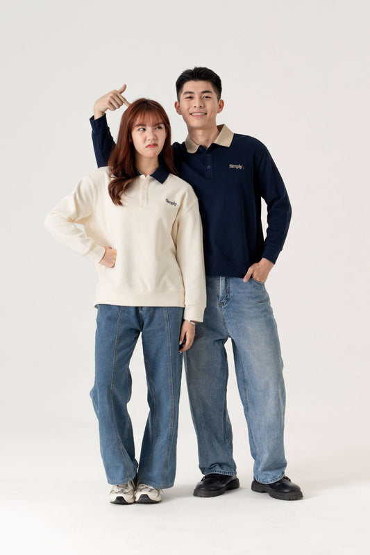 Unisex Bi-Colour Sweat Shirt - Simply