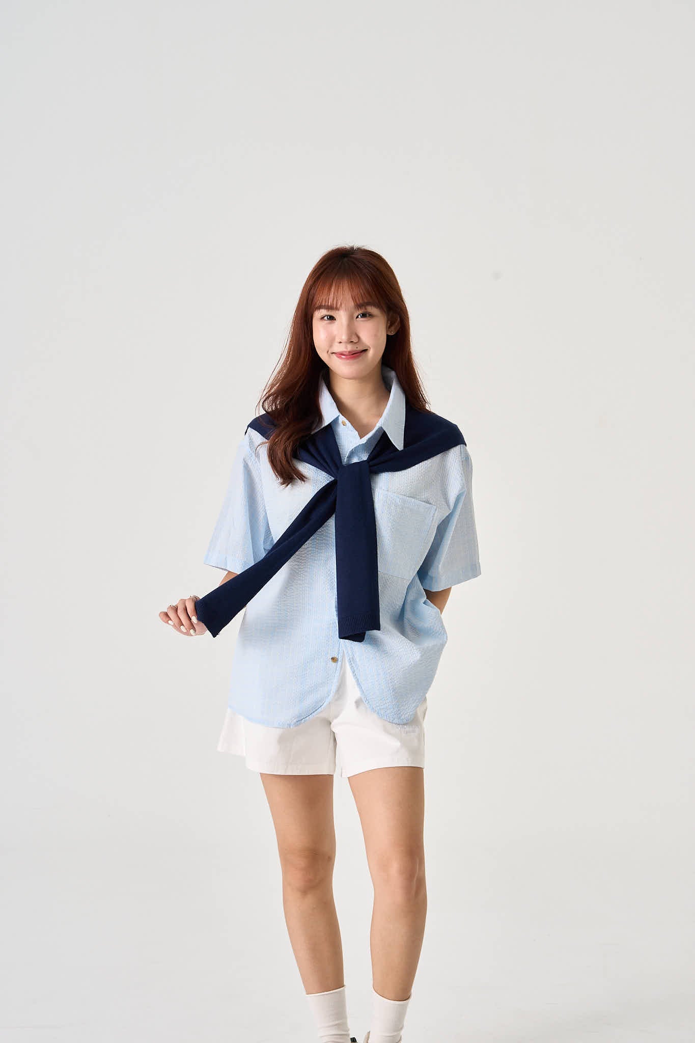 Unisex Textured Overshirt (Baby Blue) - Simply