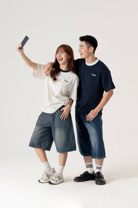 Simply. Unisex Oversized Bi-Colour T - Simply