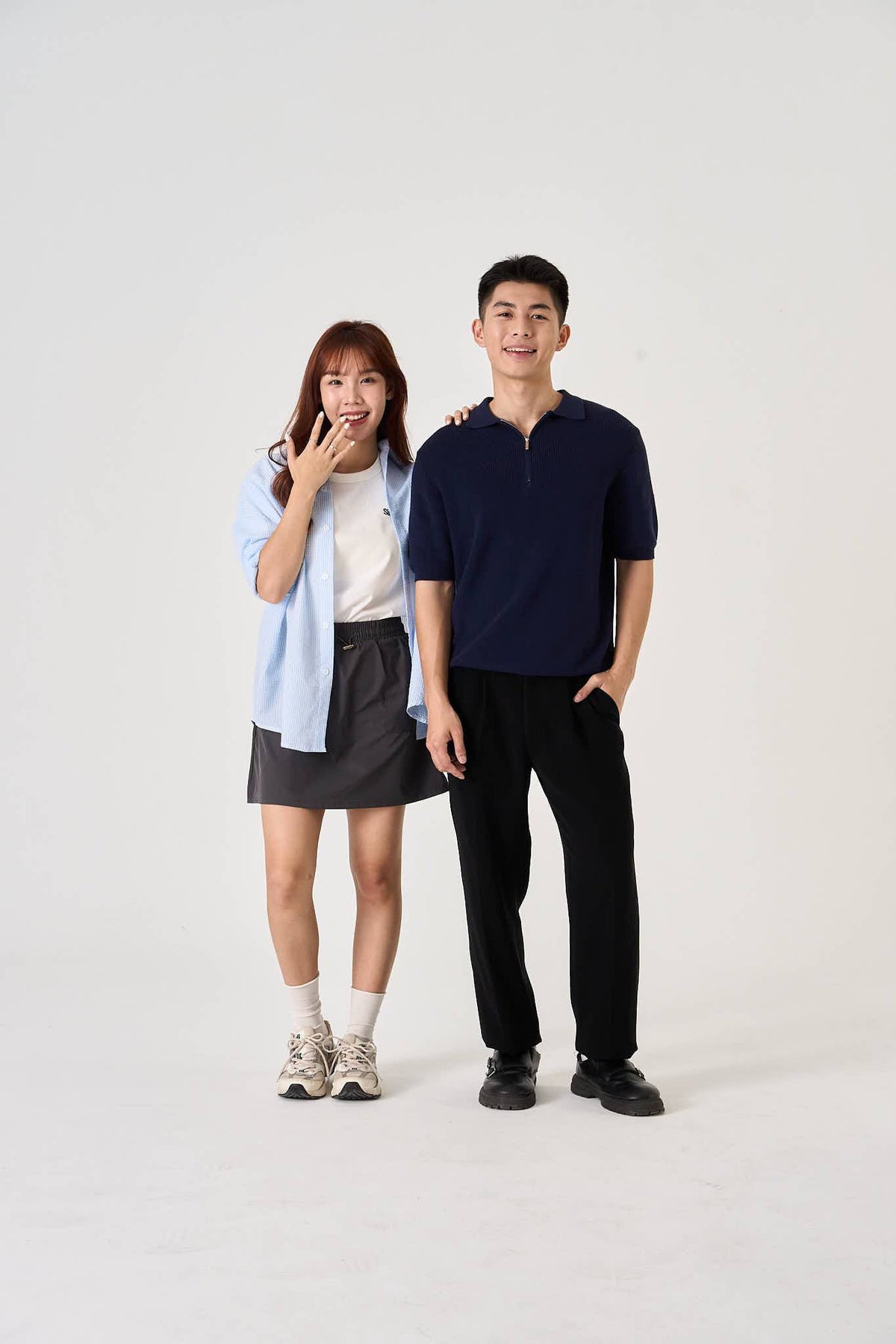 Men's Machine Washable Knitted Zipper Polo (Navy) - Simply