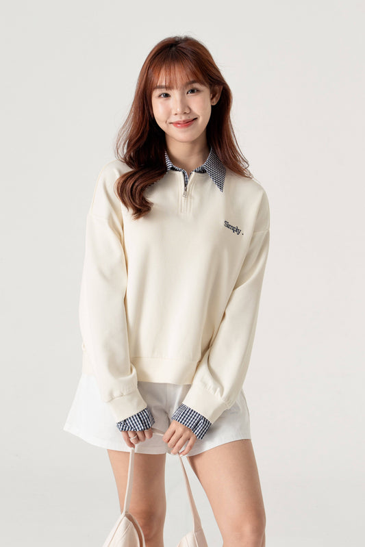 Women's Layered Zip Up Sweat Shirt - Simply