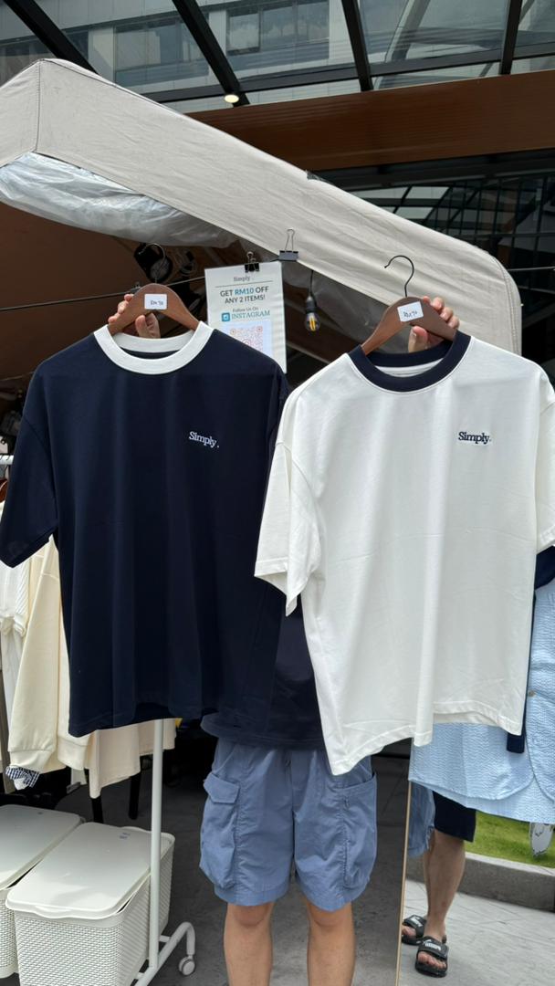 Simply. Unisex Oversized Bi-Colour T - Simply