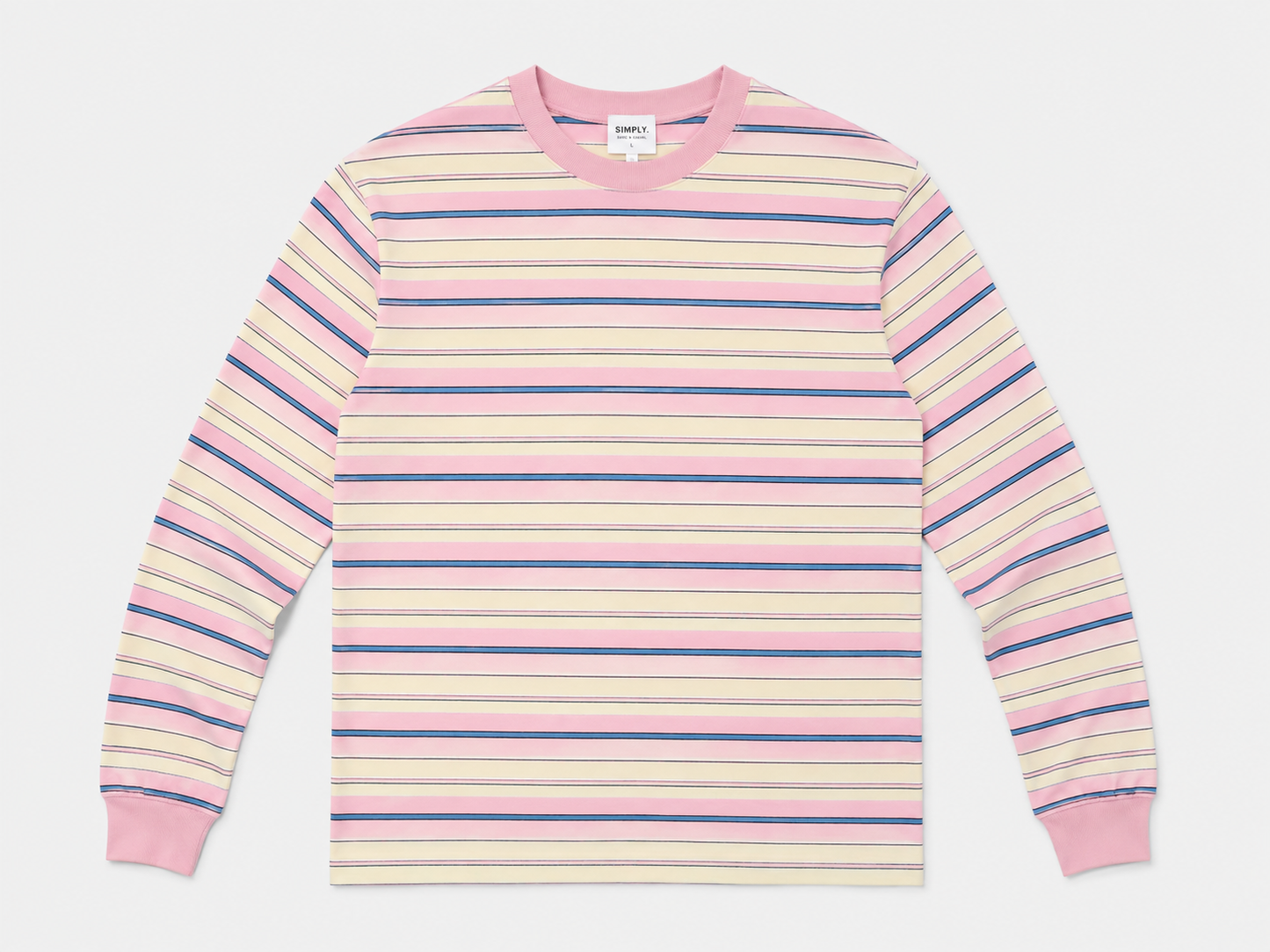 Simply. Long Sleeve Stripe Tee (Pink)
