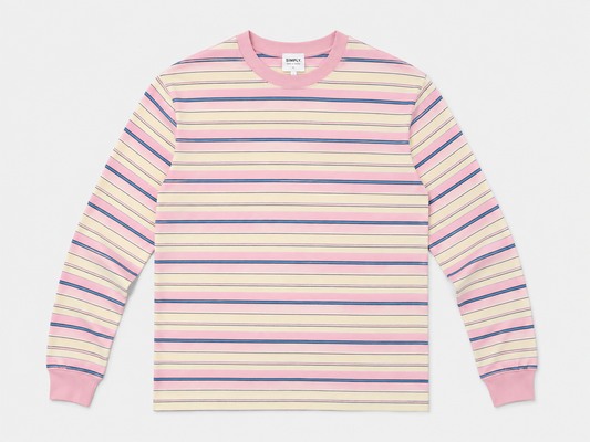 [Pre-Order] Simply. Long Sleeve Stripe Tee (Pink)