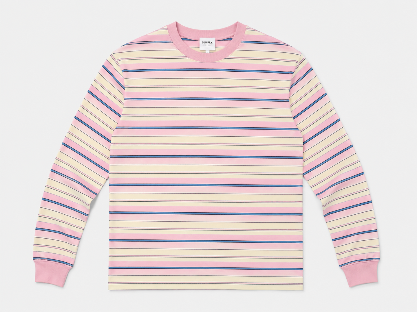 Simply. Long Sleeve Stripe Tee (Pink)