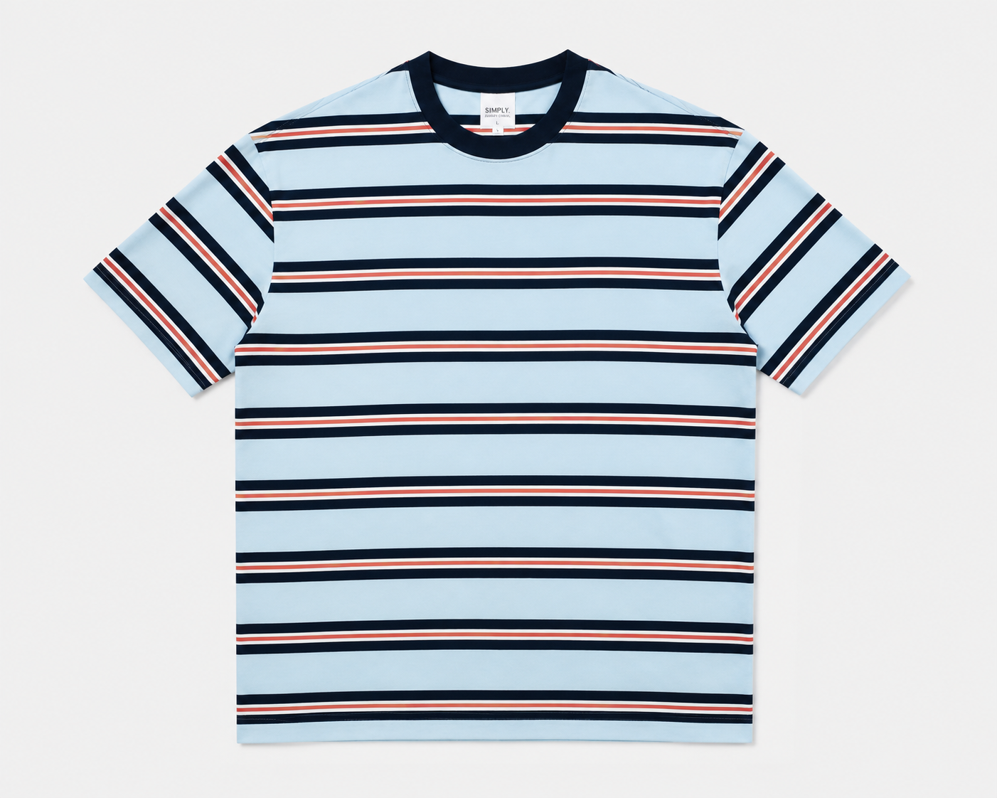 Simply. Short Sleeve Stripe Tee (Blue)