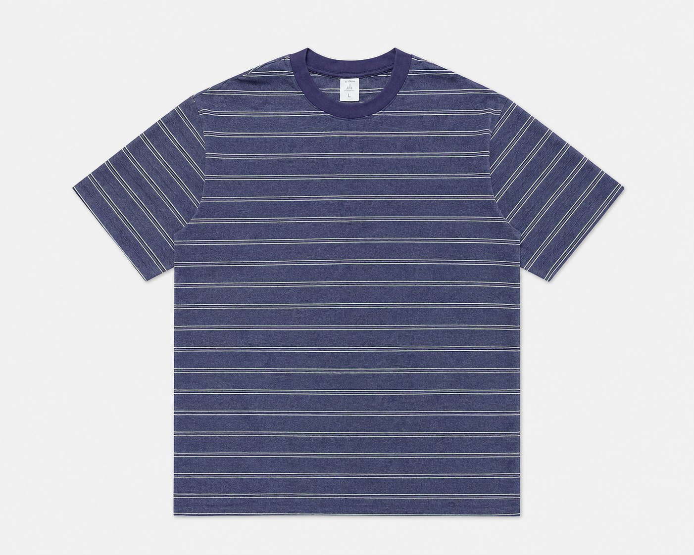 Simply. Short Sleeve Stripe Tee (Ash Blue)