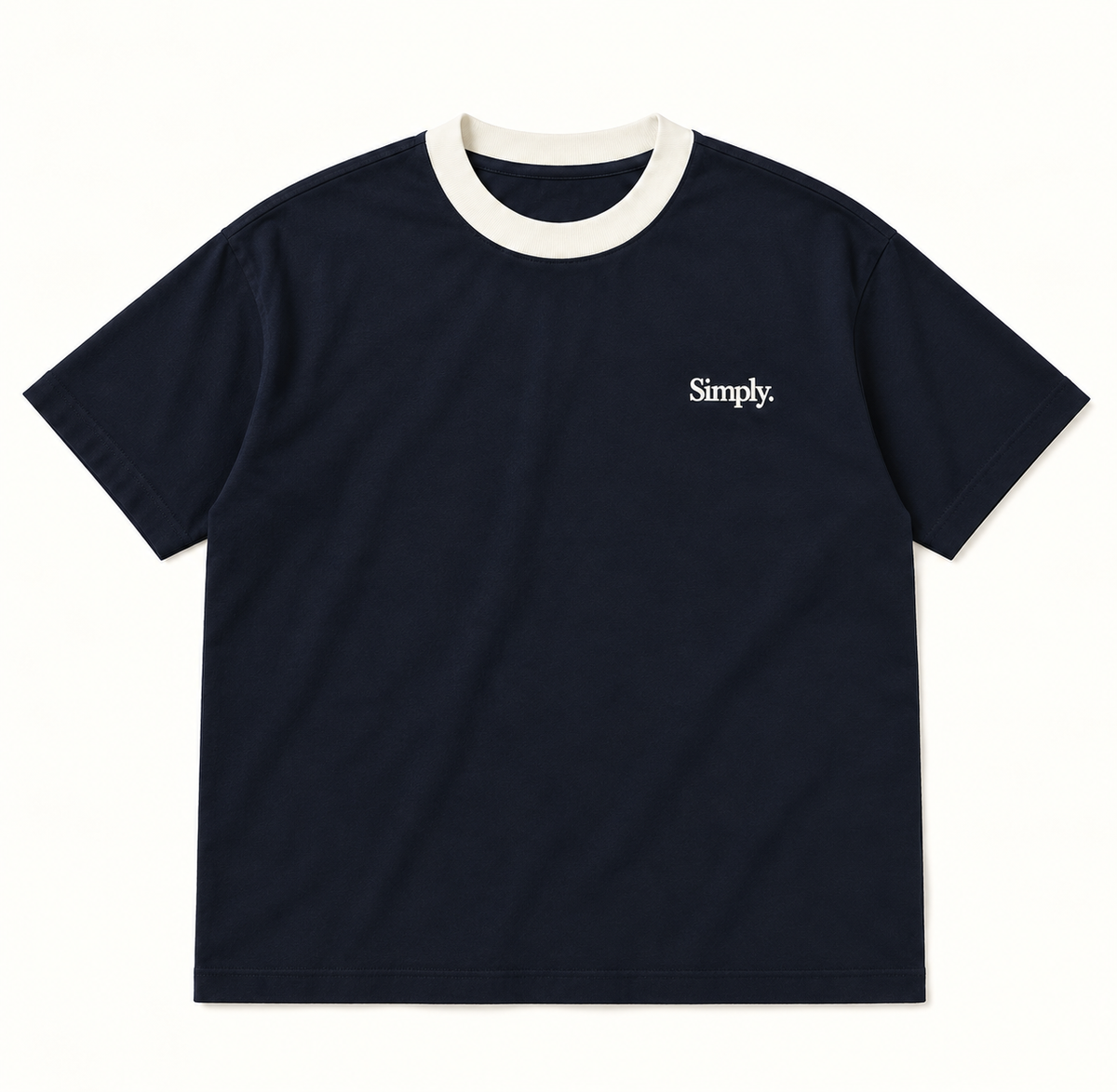 Somewhere Camping Oversized Tee — White & Navy
