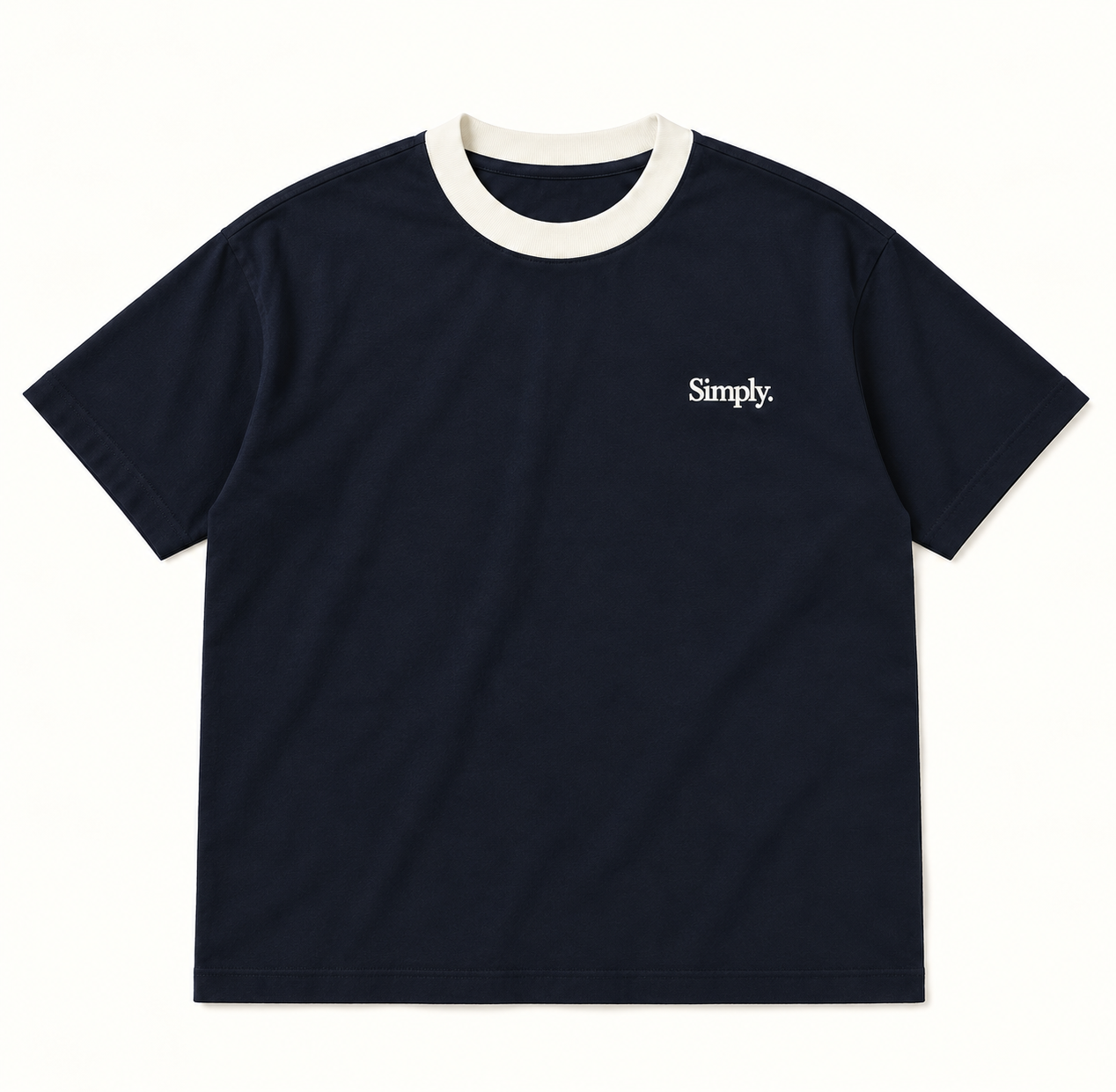 Somewhere Camping Oversized Tee — White & Navy