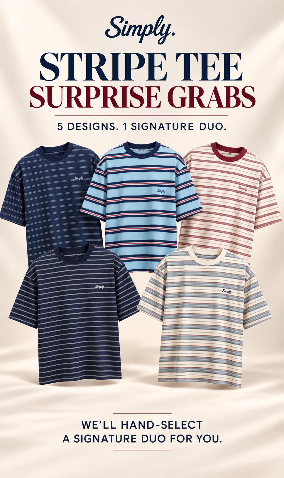Simply. Surprise Grabs — 2 Oversize Stripe Tees - Simply 