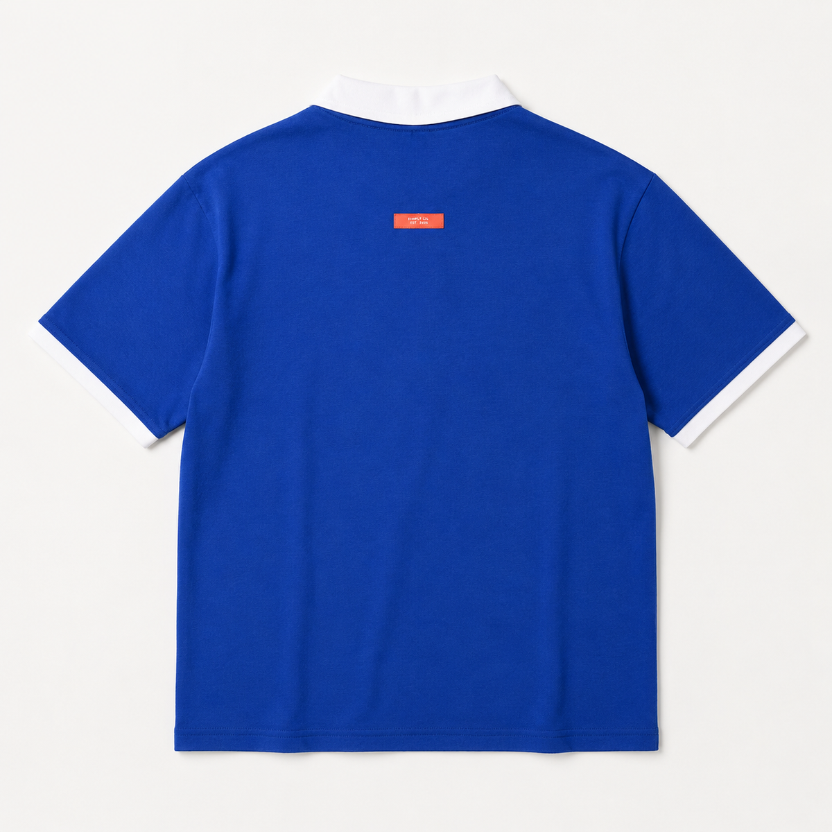 [CLEARANCE] Simply . Unisex White Collared Polo (Klein Blue) - Simply 
