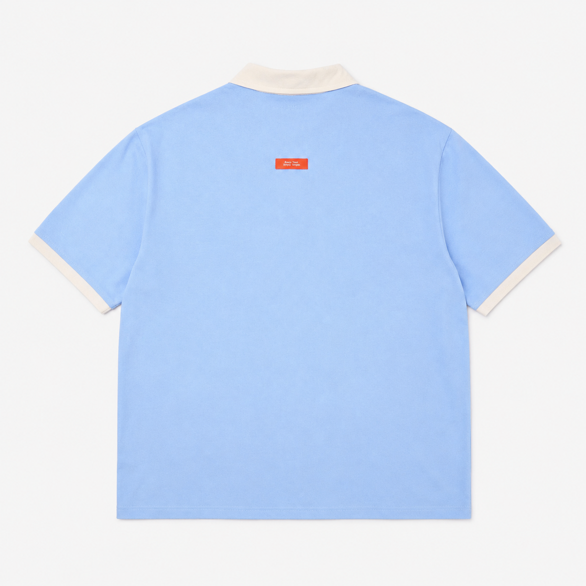 [CLEARANCE] Simply . Unisex White Collared Polo (Sky Blue) - Simply 