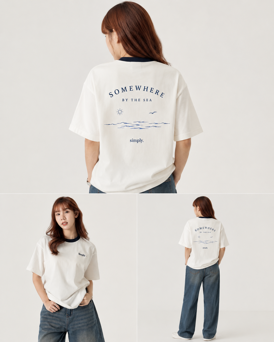 [Pre - Order] Simply. First Unisex Oversized Bi-Colour Graphic T [250 gsm - Long Staple Cotton]