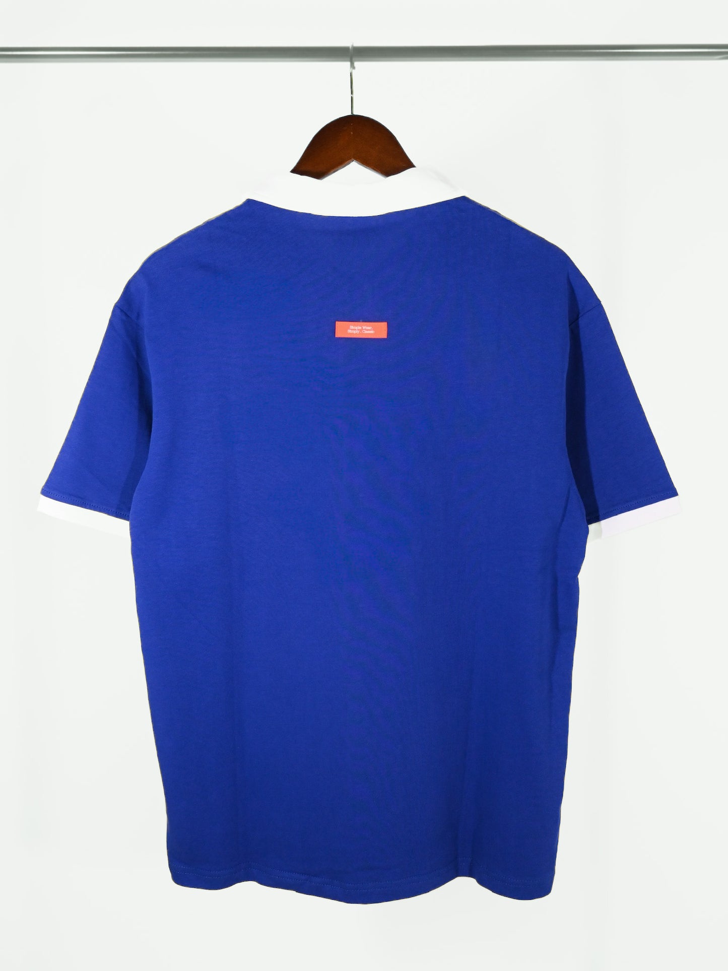 Simply . Unisex's White Collared Polo (Klein Blue) - Simply 