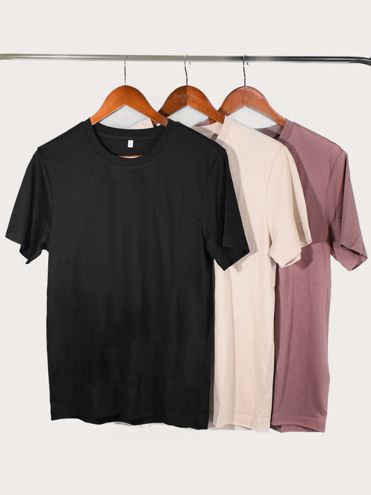 Simply . Men's Urban Basic Tee [Modal Cotton Blend] (Black/Espresso/Brick) - Simply 