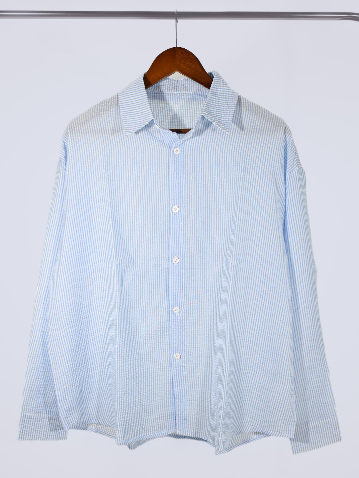 Unisex's Textured Overshirt (Baby Blue) - Simply 