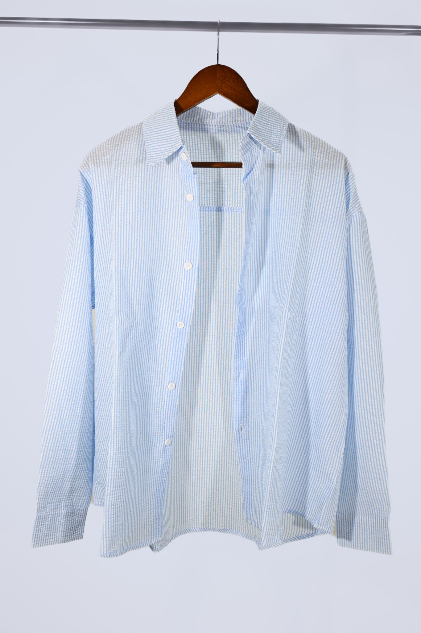 Unisex's Textured Overshirt (Baby Blue) - Simply 
