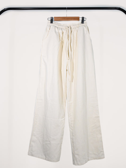 Women's Long Pants in Cream (Stretchable) - Simply 