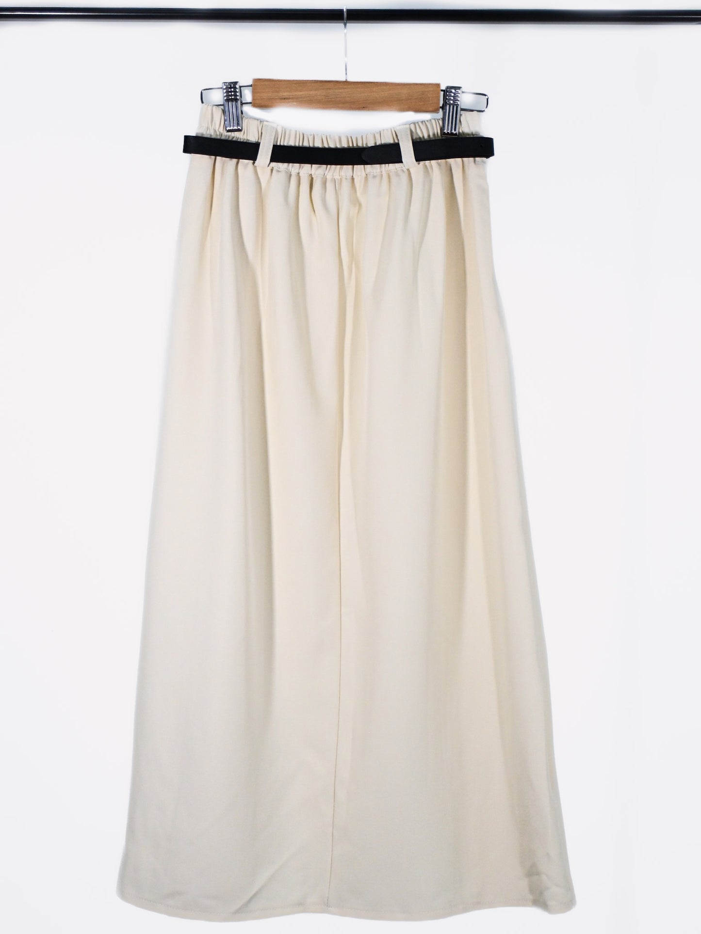 Women's Pleated Skirt in Cream (Stretchable) - Simply 