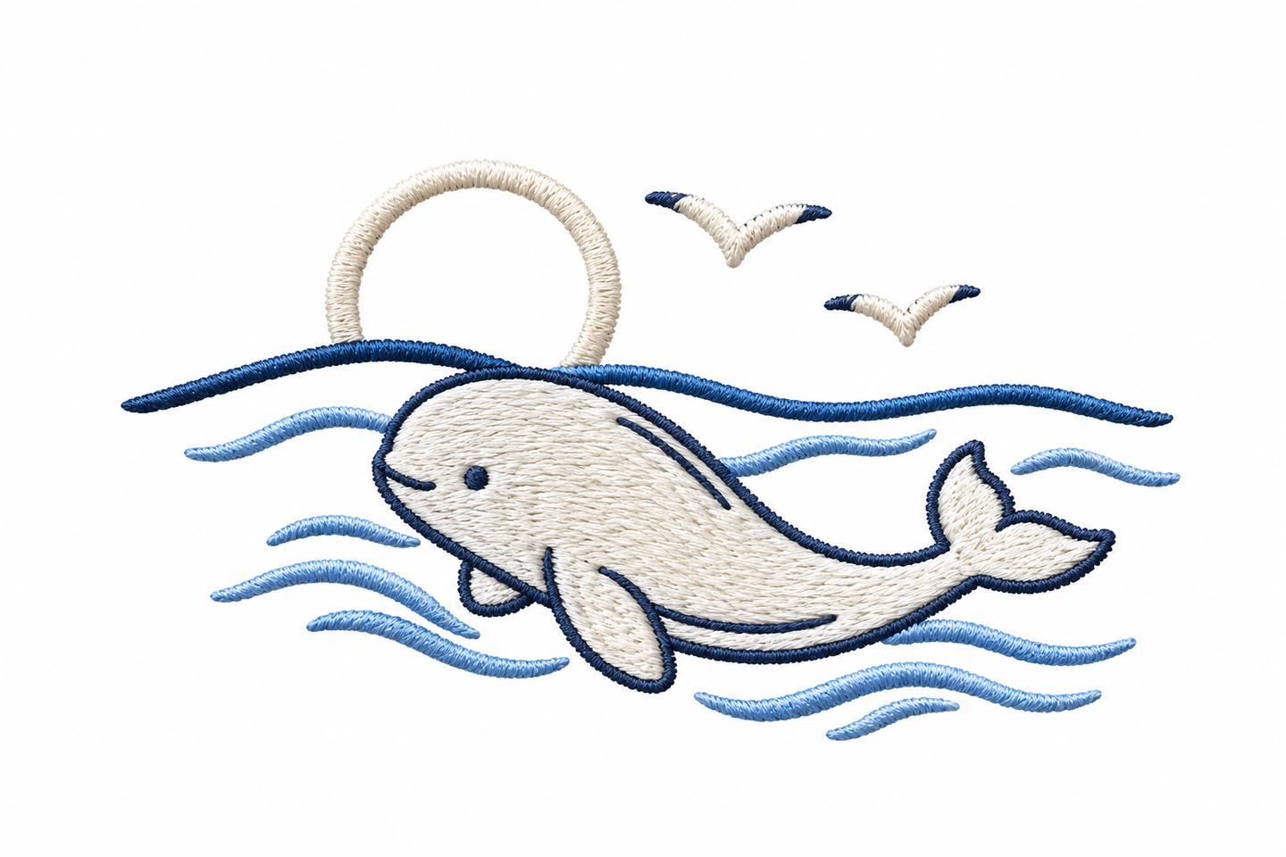 Bicolour Unisex Beluga Embroidery T