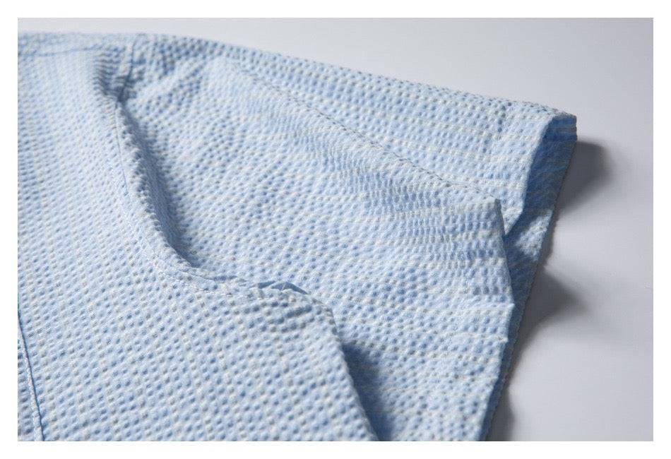 Unisex Textured Overshirt (Baby Blue) - Simply 