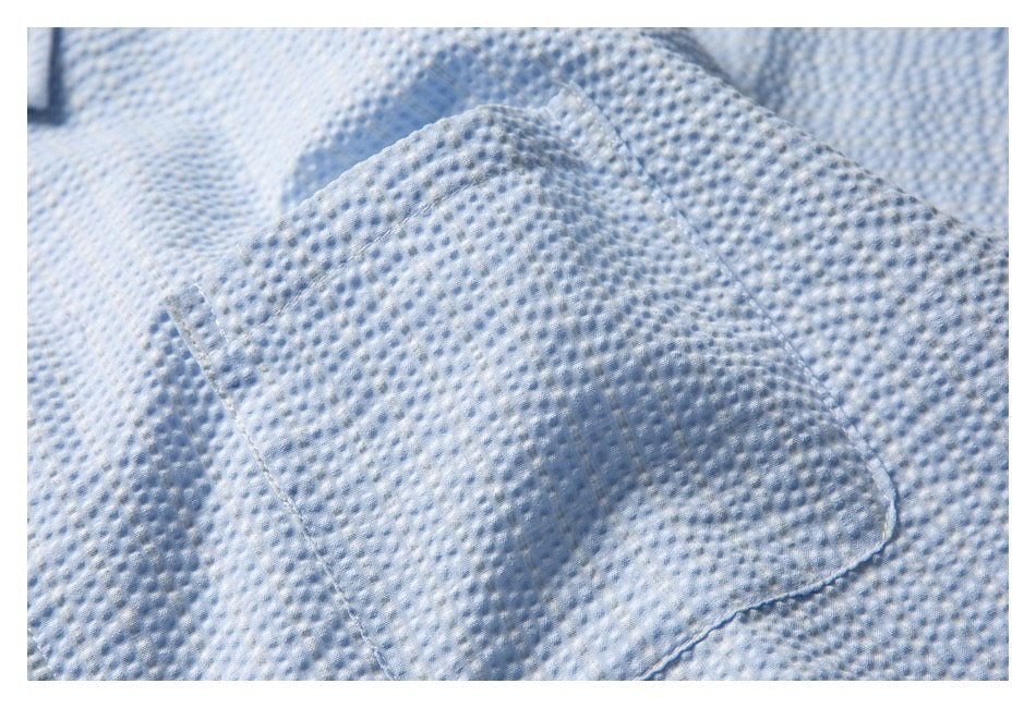 Unisex Textured Overshirt (Baby Blue) - Simply 