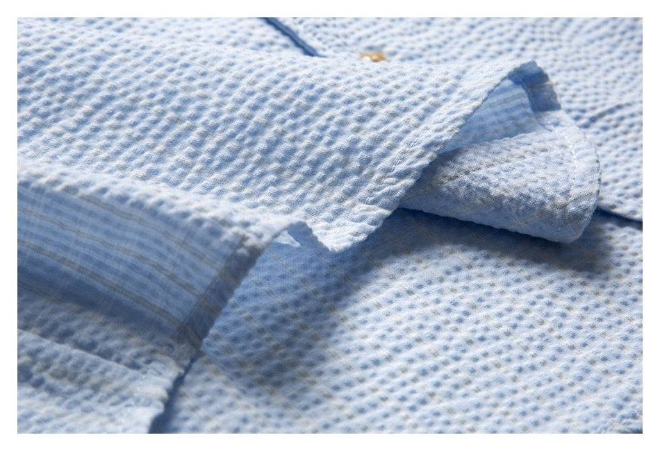 Unisex Textured Overshirt (Baby Blue) - Simply 