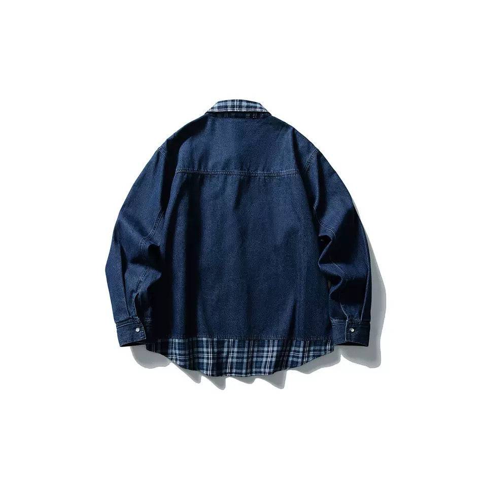 Men's Plaid Denim Shirt