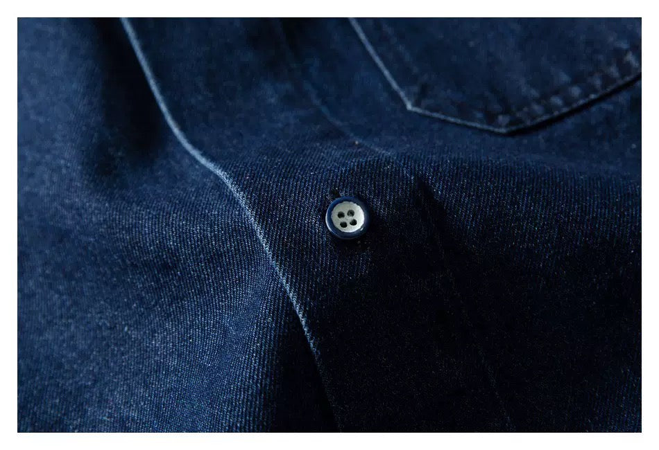 Men's Plaid Denim Shirt