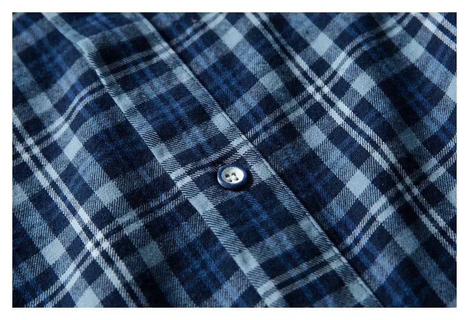 Men's Plaid Denim Shirt