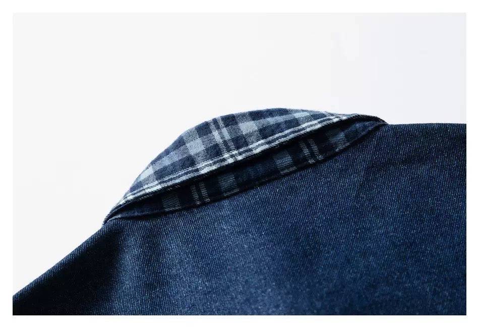 Men's Plaid Denim Shirt - Simply 