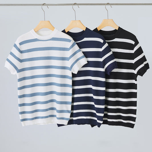 Unisex Knitted Stripe Tee - Simply 