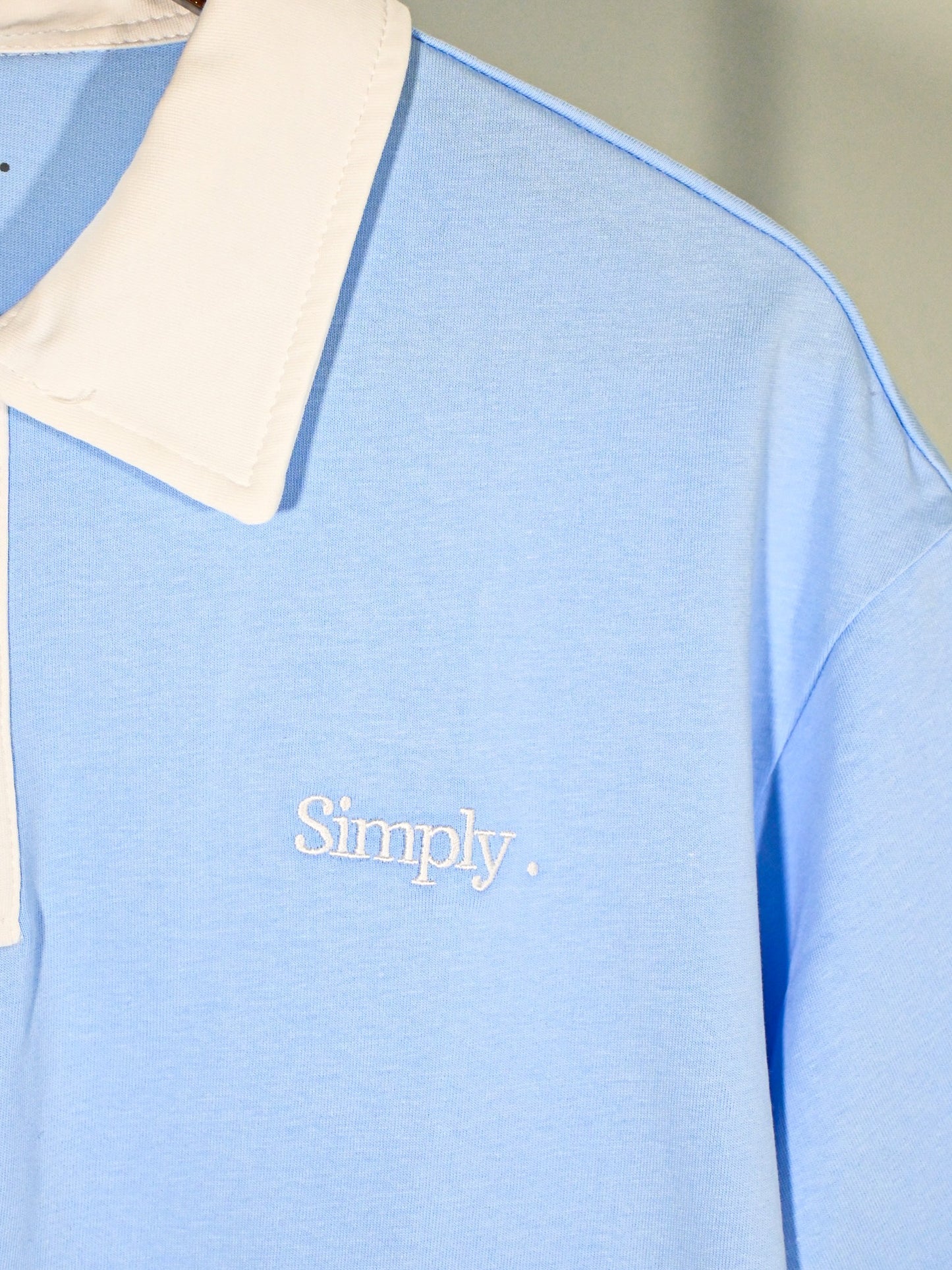 Simply . Unisex's White Collared Polo (Sky Blue) - Simply 