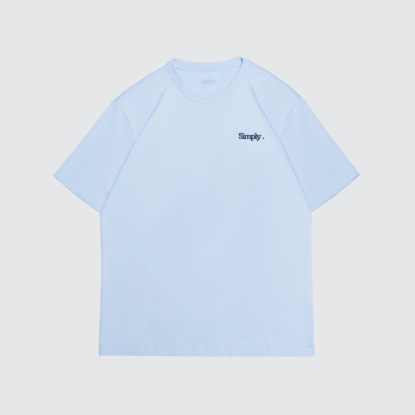Simply . Women's Oversized Embroidery T Shirt (Sky Blue) [270gsm] - Simply 