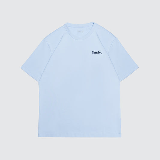 Simply . Women's Oversized Embroidery T Shirt (Sky Blue) [270gsm] - Simply 