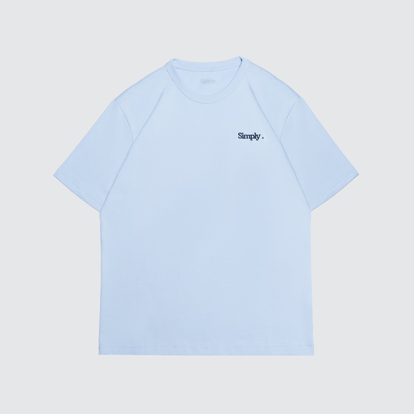 Simply . Women's Oversized Embroidery T Shirt (Sky Blue) [270gsm] - Simply 