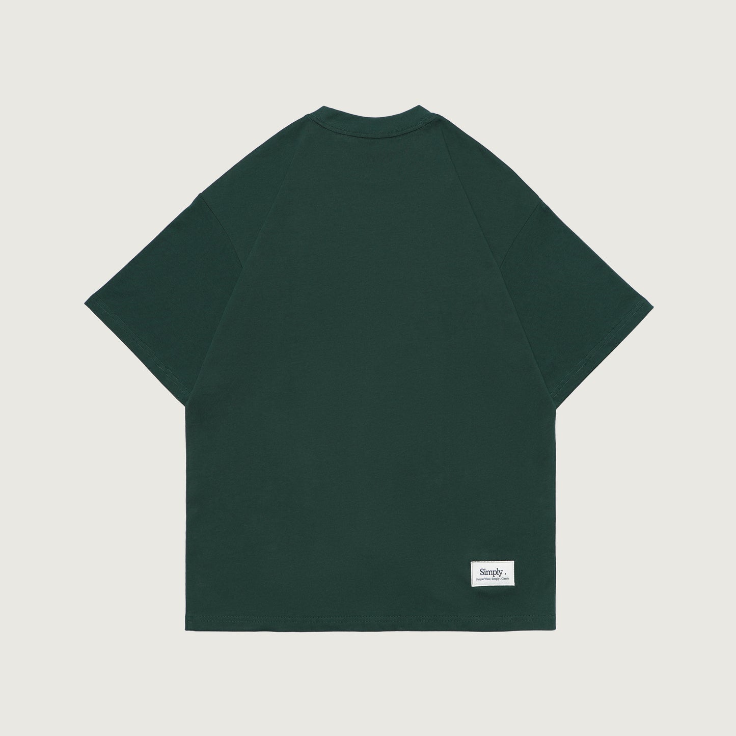 Simply . Men's Oversized Embroidery T Shirt (Forest Green) [250 gsm] - Simply 