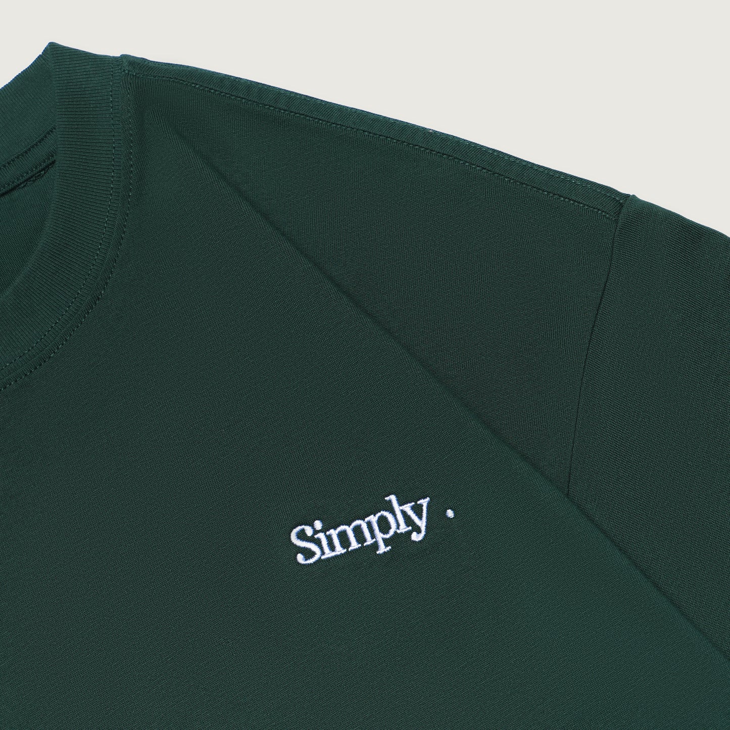 Simply . Men's Oversized Embroidery T Shirt (Forest Green) [250 gsm] - Simply 