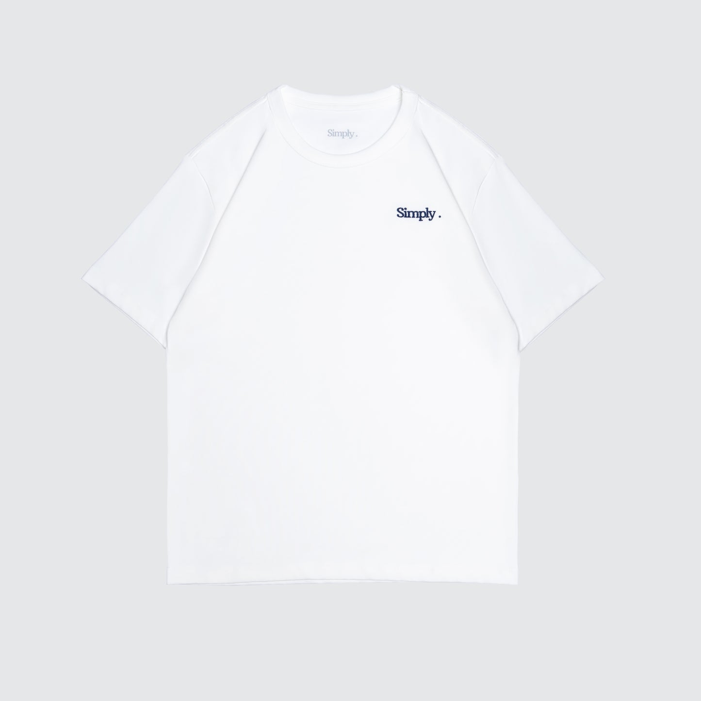 Simply . Women's Oversized Embroidery T Shirt (White) [270gsm] - Simply 