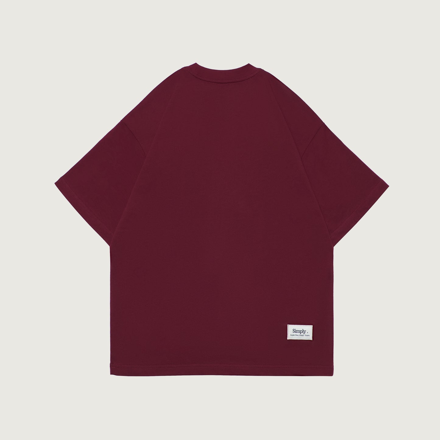 Simply . Men's Oversized Embroidery T Shirt (Maroon) [250 gsm] - Simply 