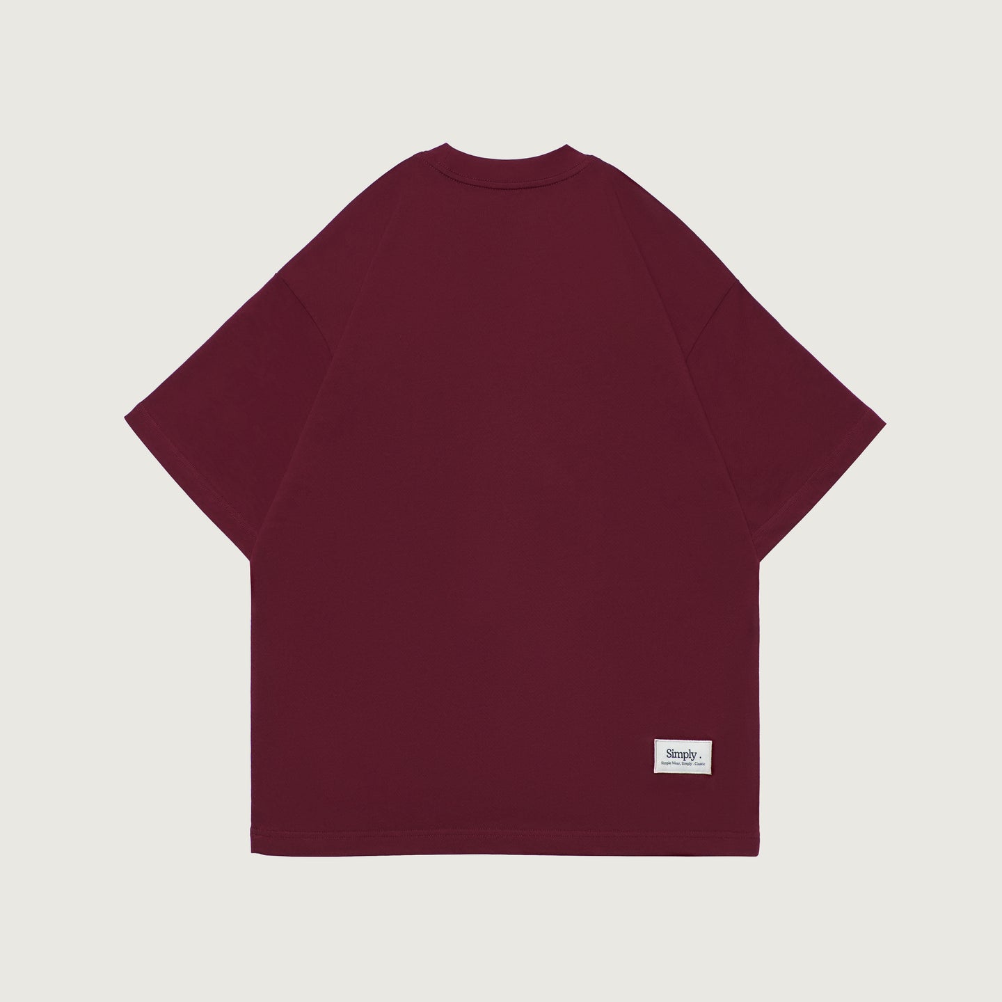 Simply . Men's Oversized Embroidery T Shirt (Maroon) [250 gsm] - Simply 