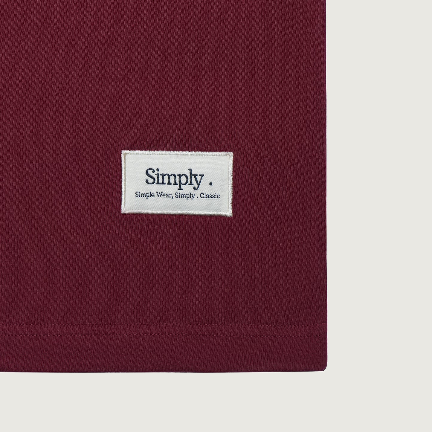 Simply . Men's Oversized Embroidery T Shirt (Maroon) [250 gsm] - Simply 