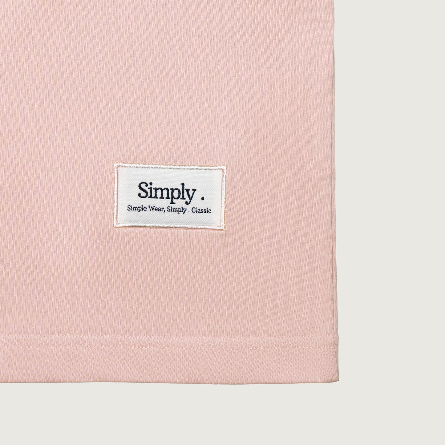 Simply . Men's Oversized Embroidery T Shirt (Pink) [250 gsm] - Simply 