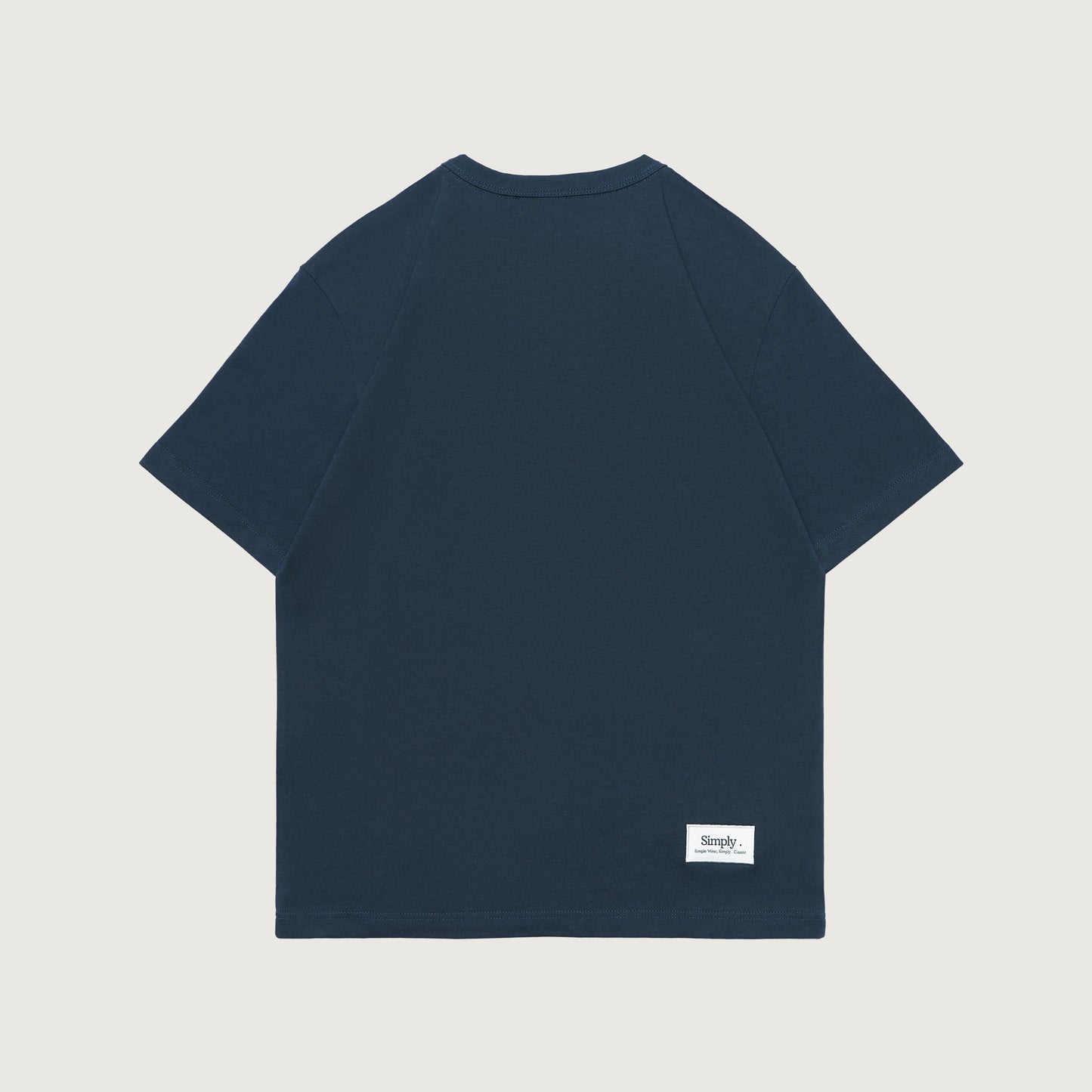 Simply . Women's Oversized Embroidery T Shirt (Navy) [270gsm] - Simply 