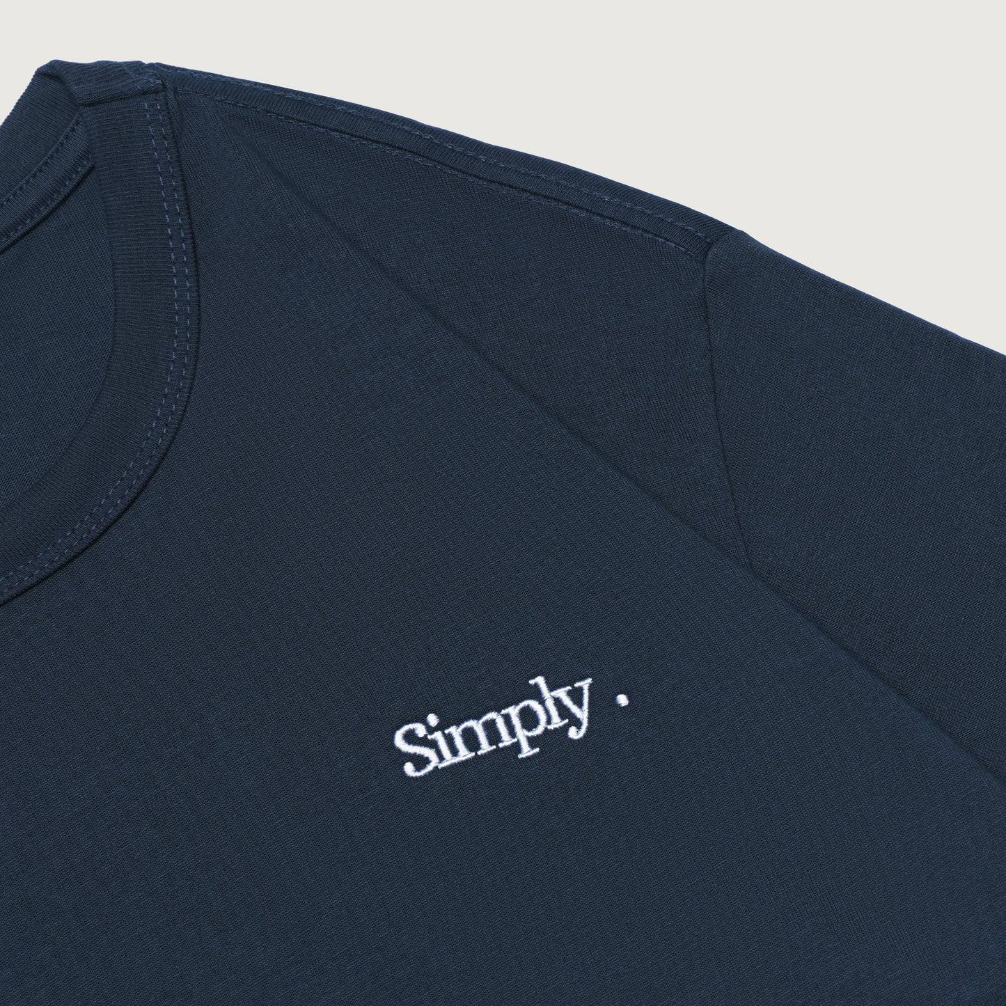 Simply . Women's Oversized Embroidery T Shirt (Navy) [270gsm] - Simply 