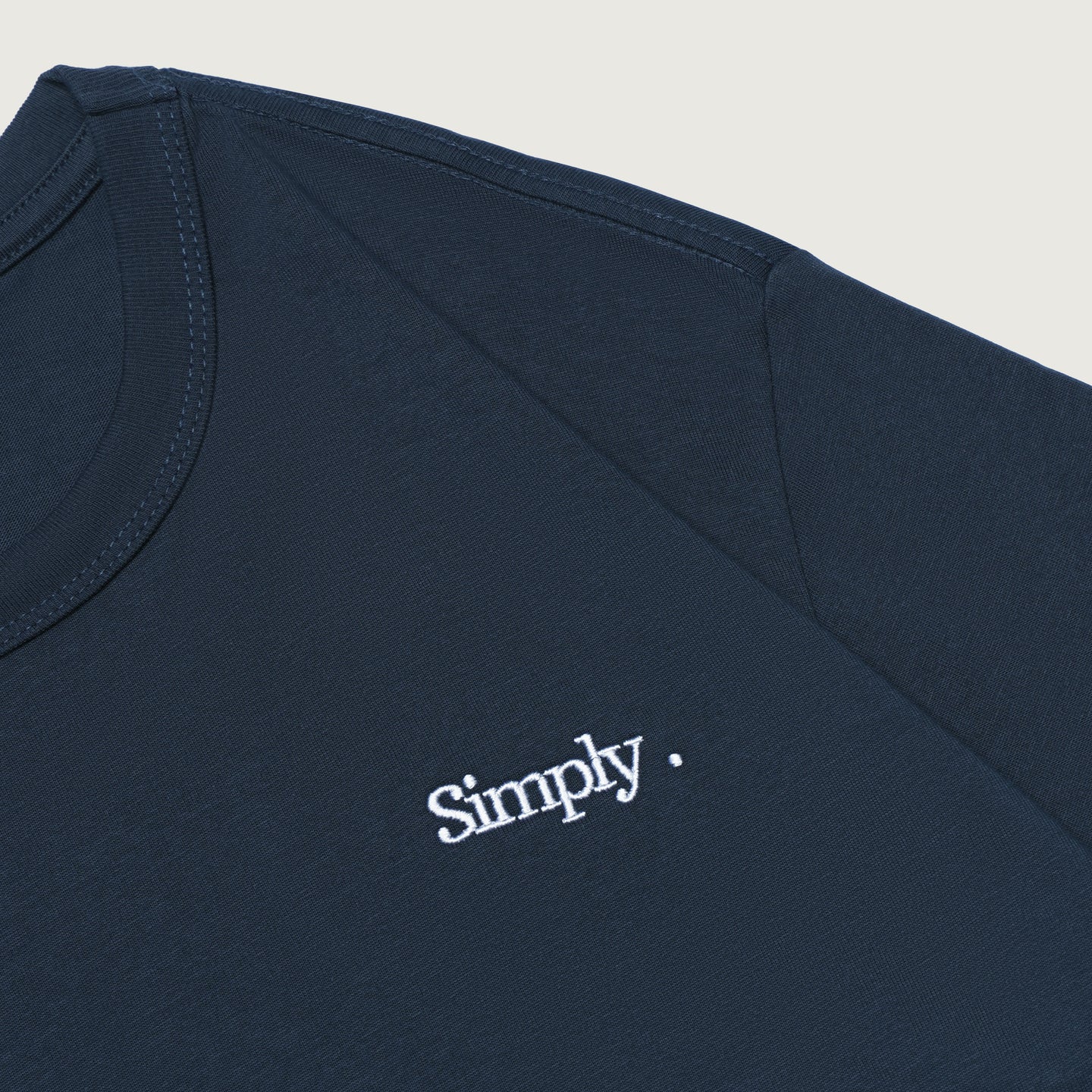 Simply . Women's Oversized Embroidery T Shirt (Navy) [270gsm] - Simply 