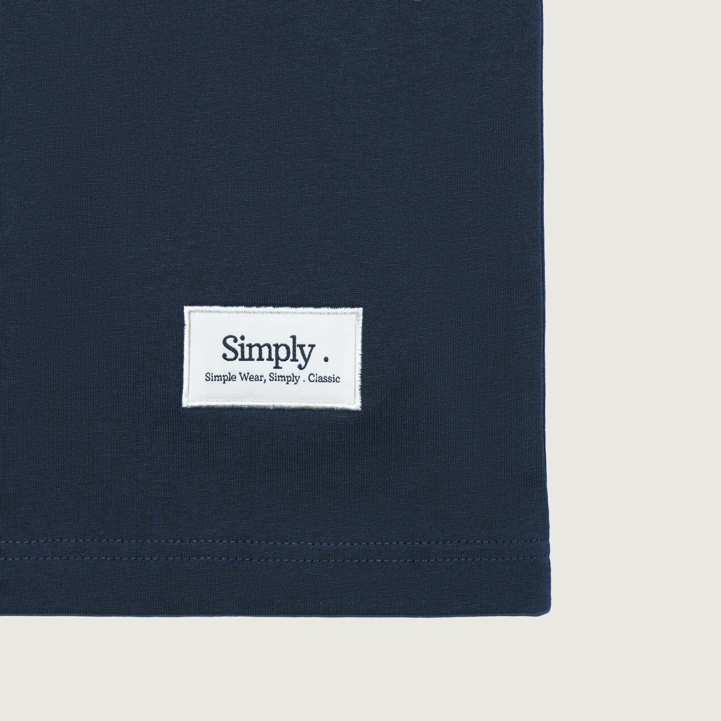 Simply . Women's Oversized Embroidery T Shirt (Navy) [270gsm] - Simply 