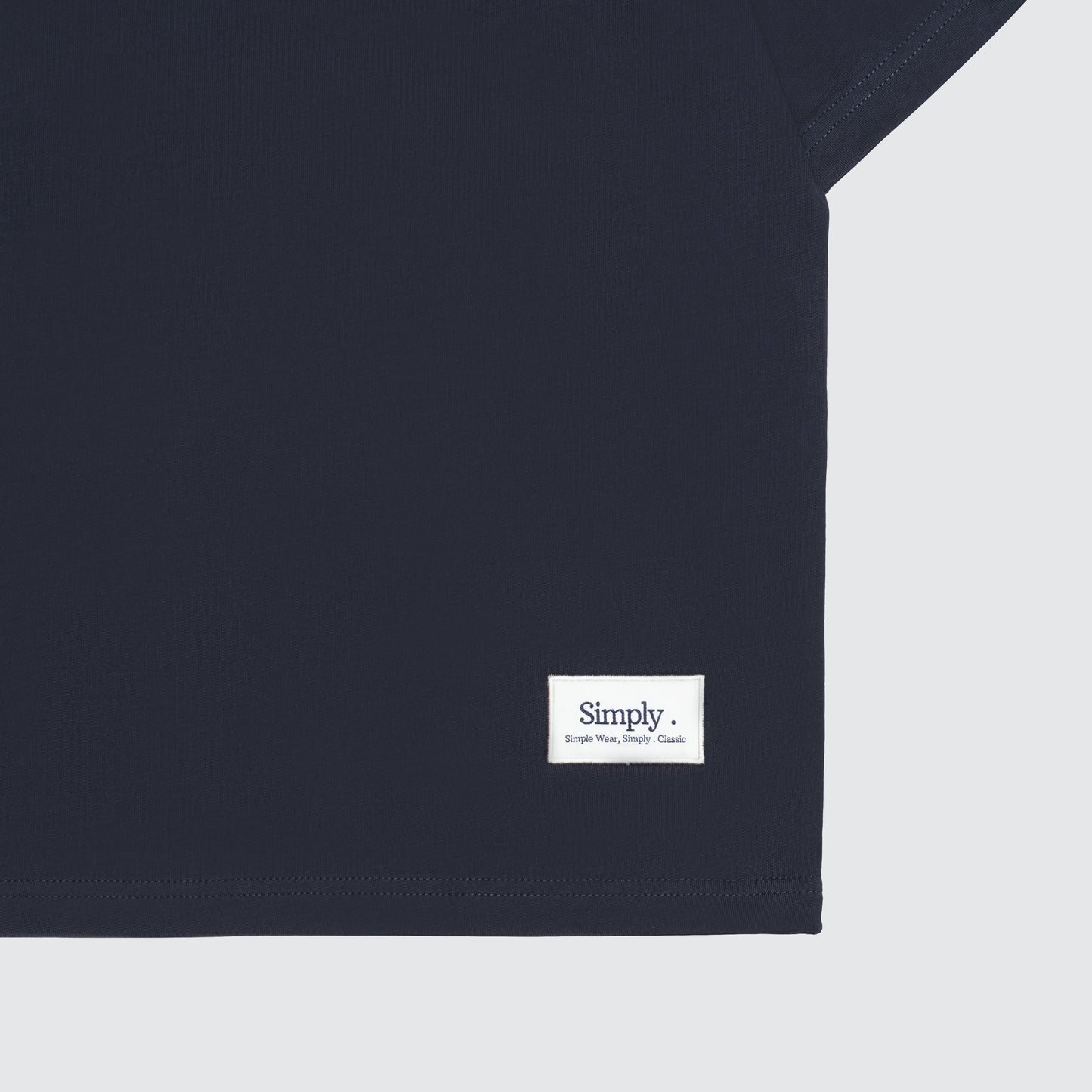 Simply . Men's Oversized Embroidery T Shirt (Navy) [250 gsm] - Simply 